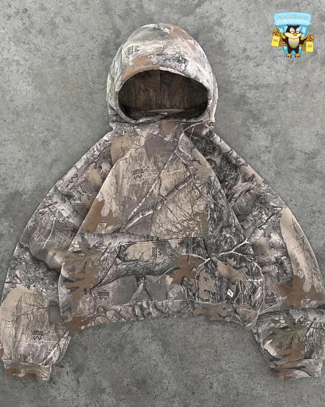 Y2K Retro Camo Zip Up Hoodie Oversized Streetwear Sweatshirt