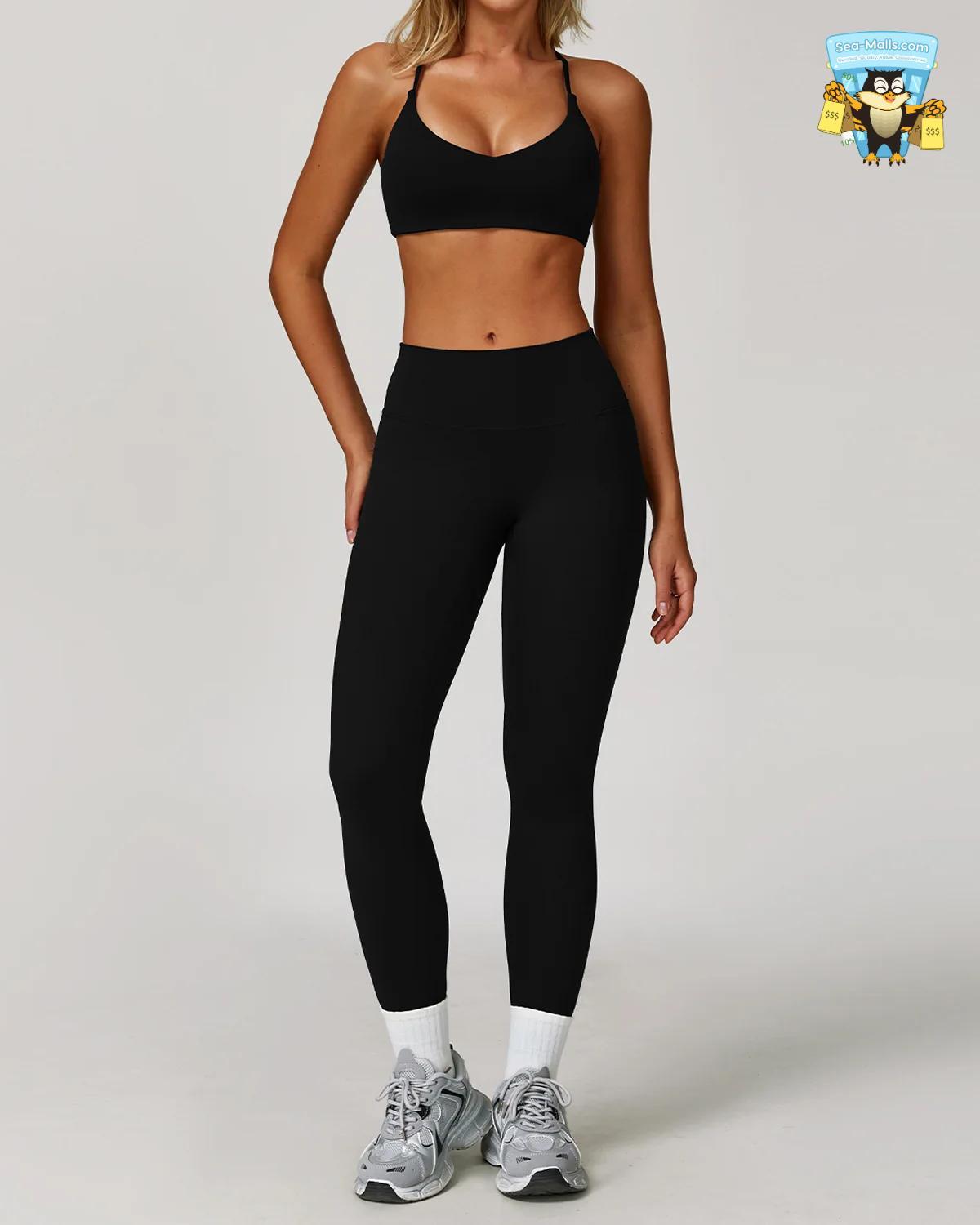 Women’s 2/3PCS Yoga Suit Set – Long Sleeve, Sports Bra & Leggings