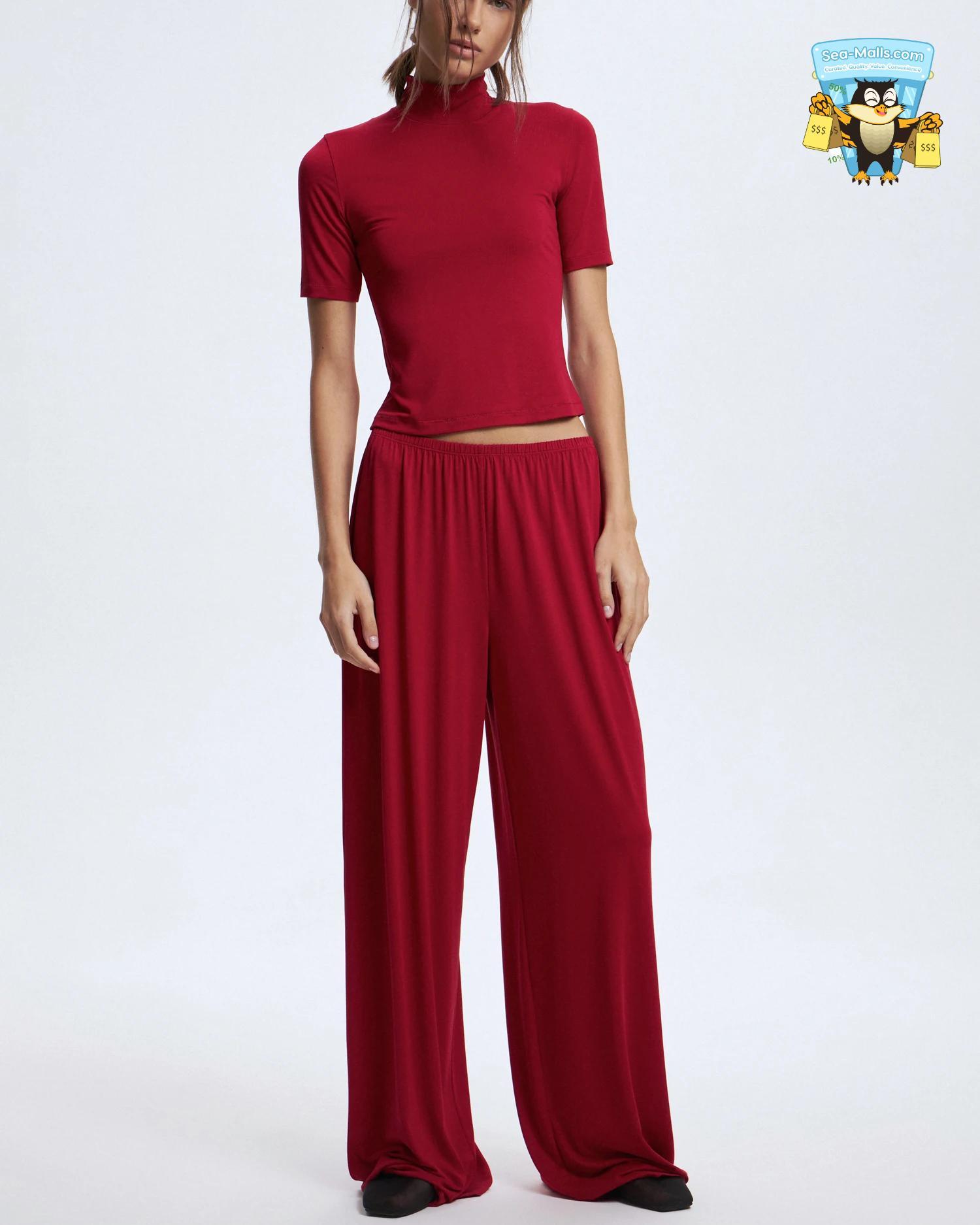 Modal Soft 2-Piece Women’s Set Long Sleeve Top & High-Waist Skirt Casual 2025