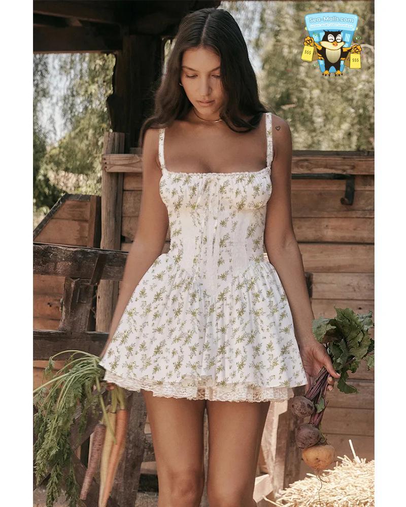 Sexy Lace Corset Mini Dress Fl