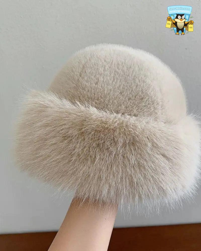Faux Fox Fur Winter Snow Ski Cap