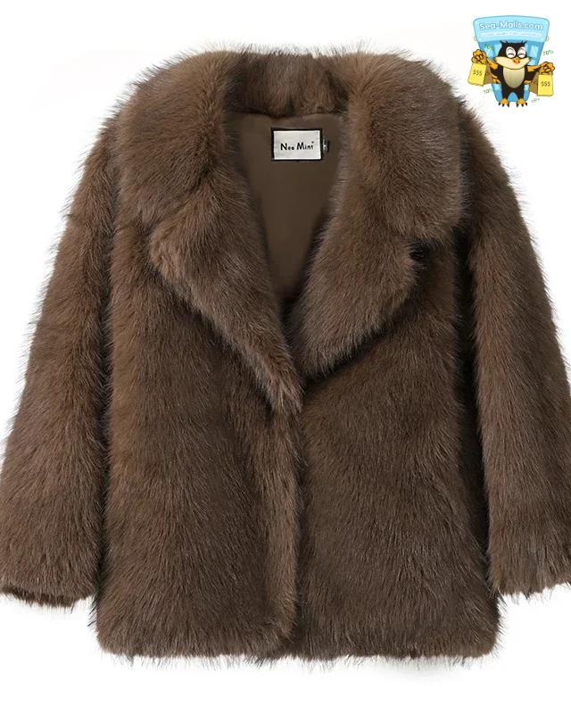 Winter Faux Fur Coat Women Fluffy Fox Fur Streetwear Jacket