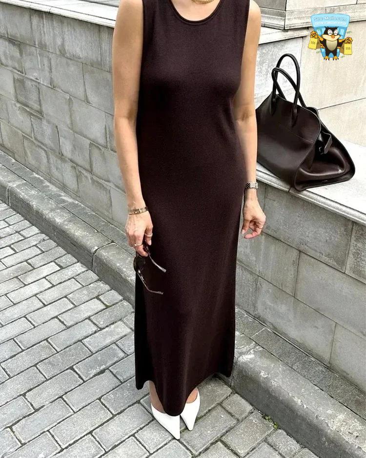Sleeveless Knitted Maxi Dress 