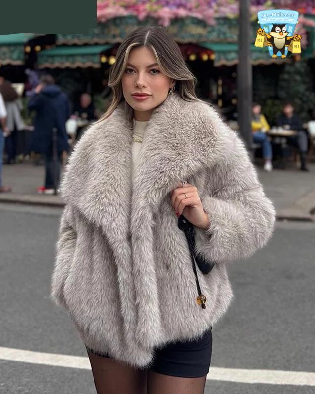 Fluffy Faux Fur Jacket Women W