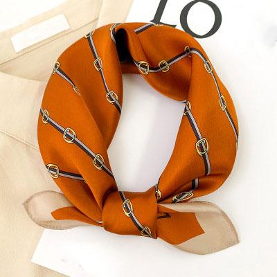 100% Pure Silk Square Scarf Women Dot Print Neckerchief Bandana