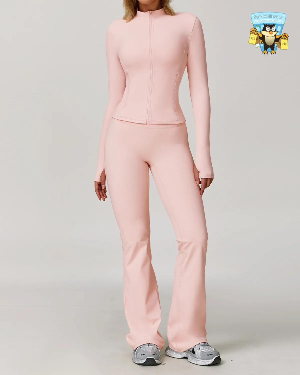Women’s 2/3PCS Yoga Suit Set – Long Sleeve, Sports Bra & Leggings