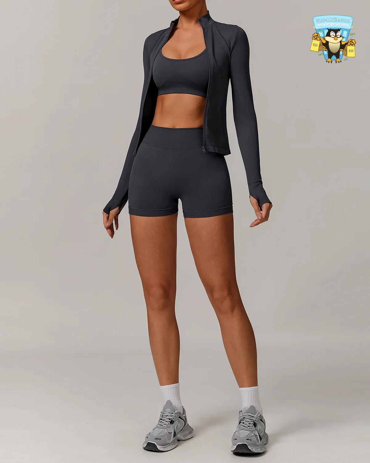 Seamless Yoga Set for Women 2/3PCS Sports Bra & Leggings Fitness Tracksuit