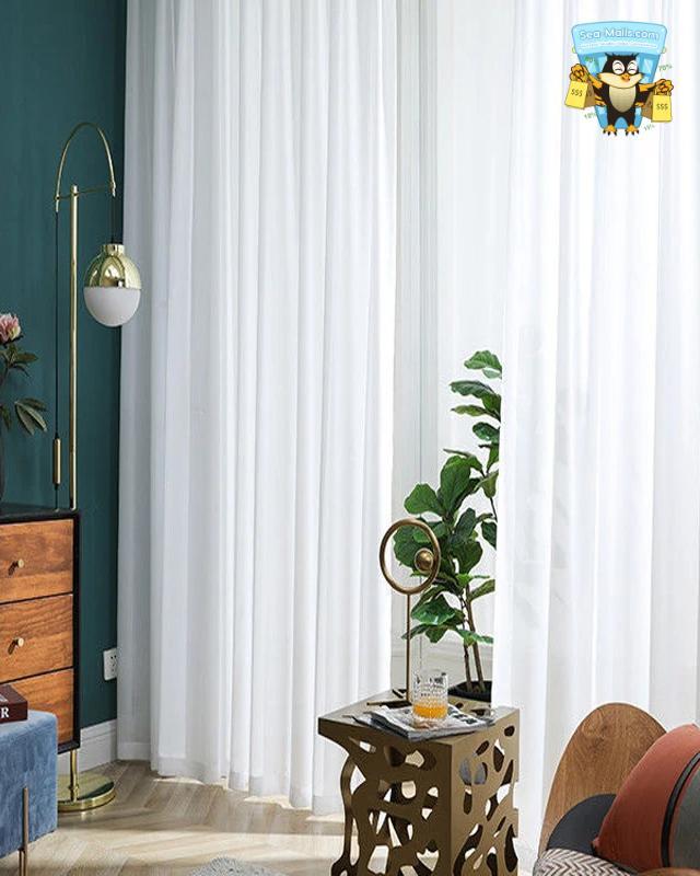 Solid White Tulle Sheer Window