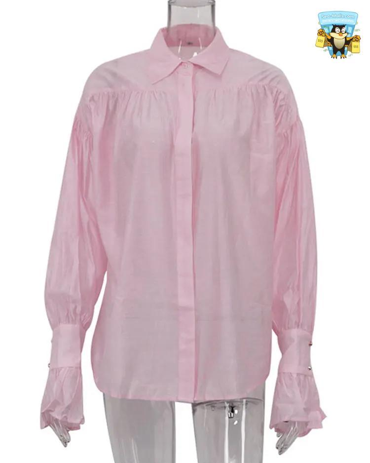 Casual Loose See-Through Autumn Long Sleeve Blouse