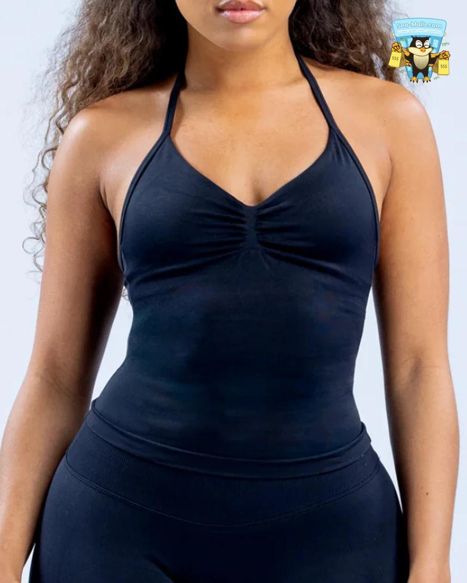 Longline Strappy Halterneck Yoga Top