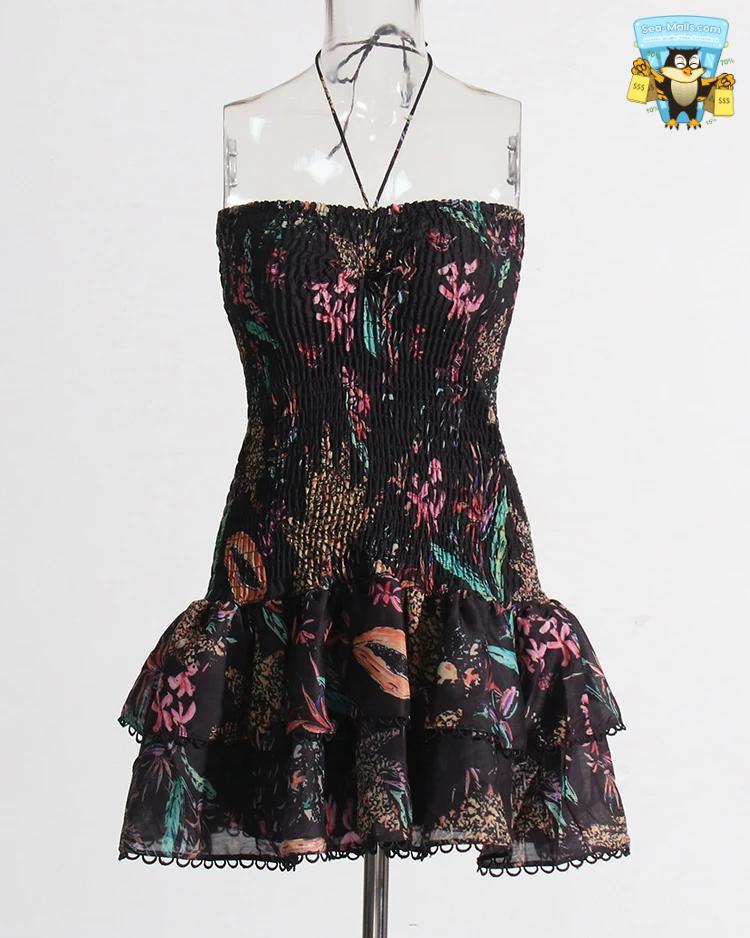 Cut Out Layered Hem Strapless 