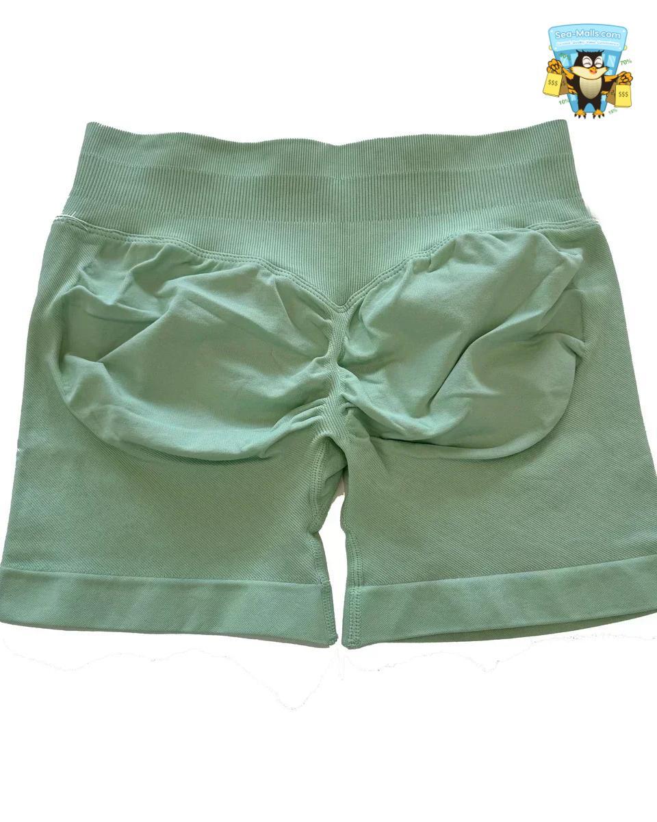 Low Waist Seamless Yoga Shorts Scrunch Bum Workout Fitness