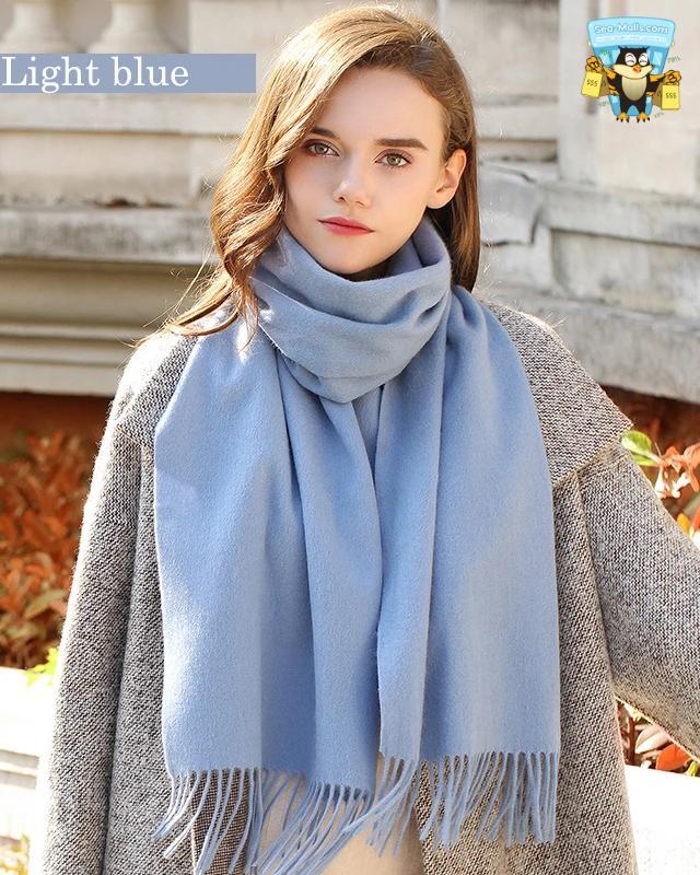 100% Wool Winter Scarf Soft Cashmere-Feel Shawl for Women