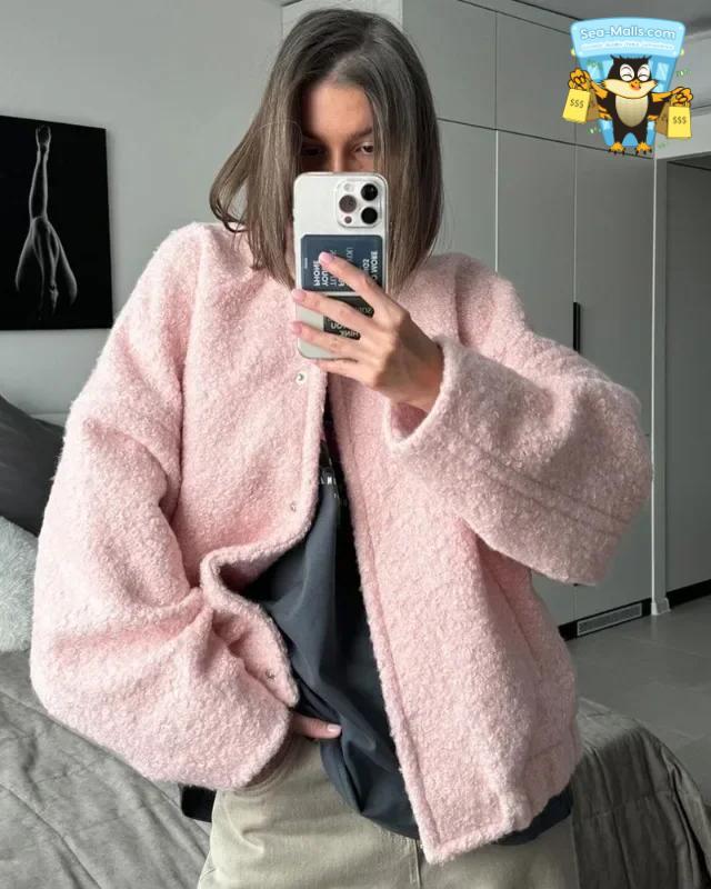 Women’s Pink Faux Fur Jacket