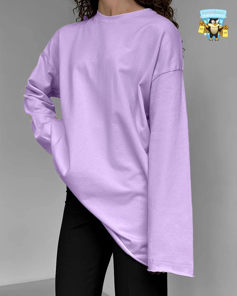 Oversized O-Neck T-Shirt Women 100% Cotton Casual Loose Fit