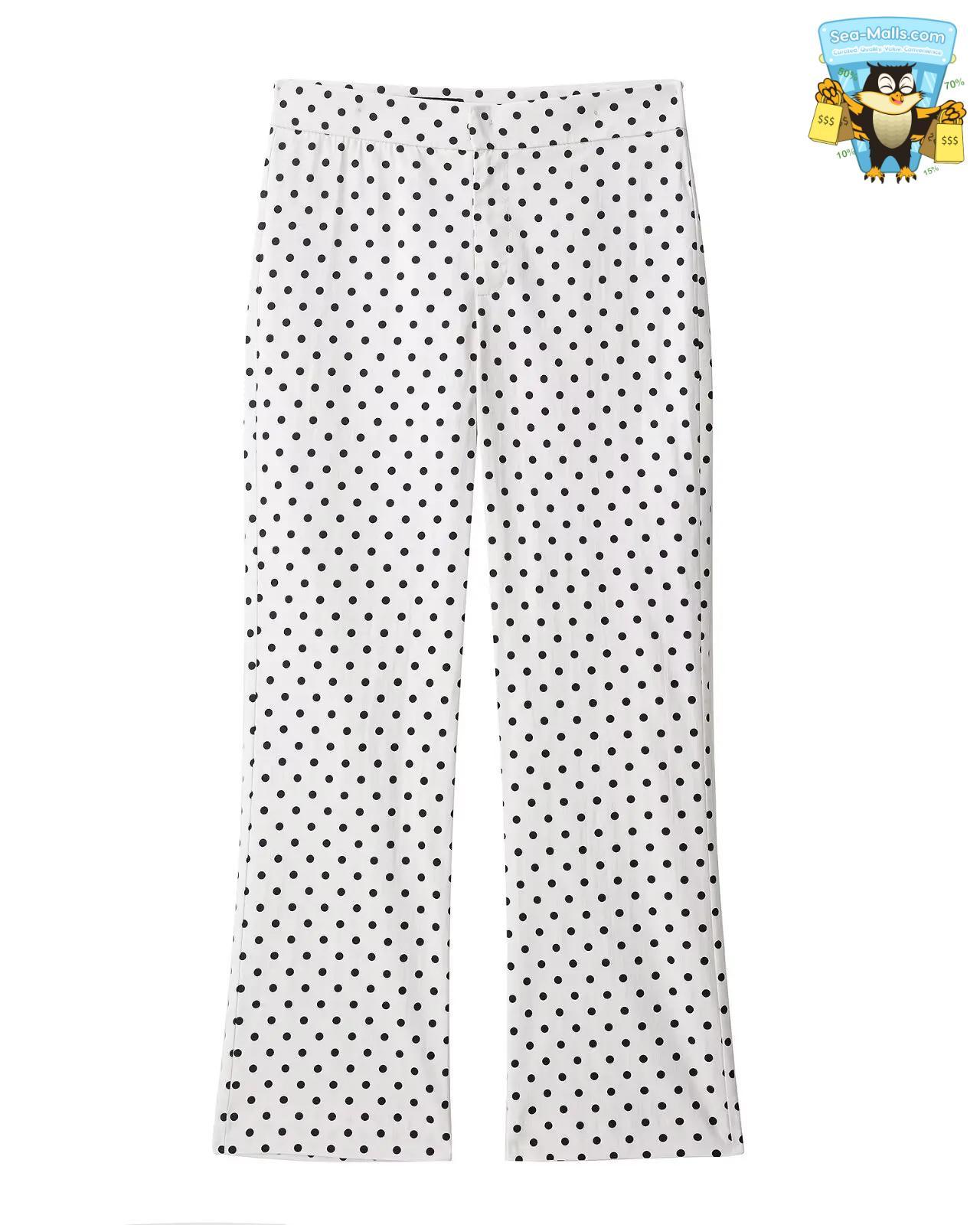 Women's Polka Dot Zipper Jacket with Pockets Long Sleeve Turtleneck Coat
