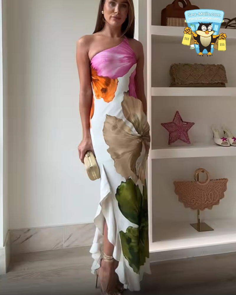 Printed Off Shoulder Cocktail 