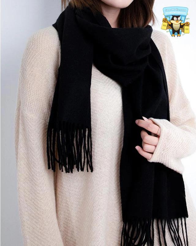 100% Wool Winter Scarf Soft Cashmere-Feel Shawl for Women