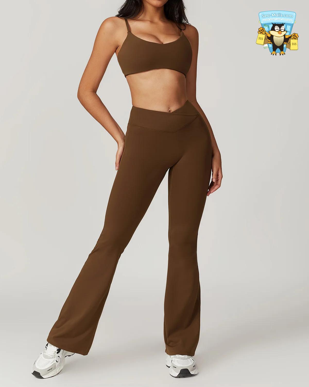 Women’s Yoga Set 2-Piece Sportswear Crop Top & High-Waist Leggings