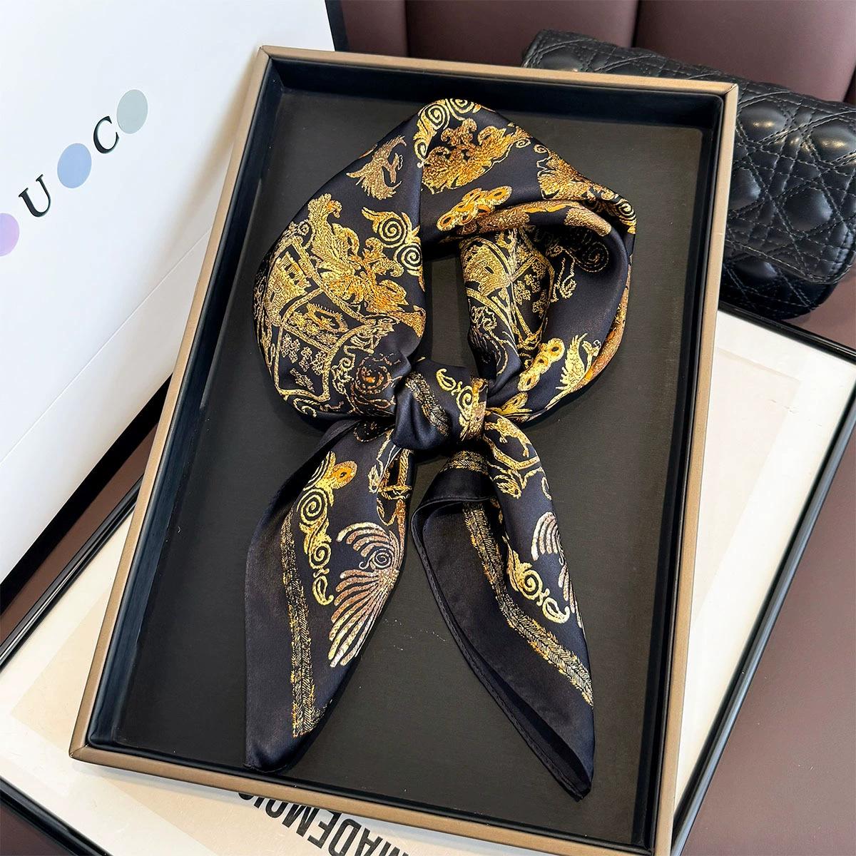 100% Mulberry Silk Square Scarf for Women