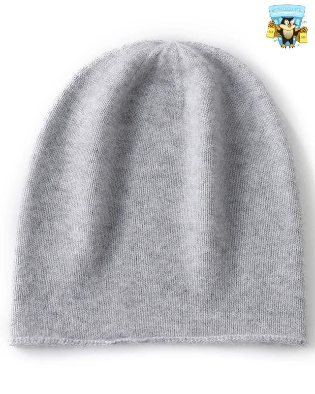100% Cashmere Knitted Beanie Hat – Unisex Winter Warmth Style
