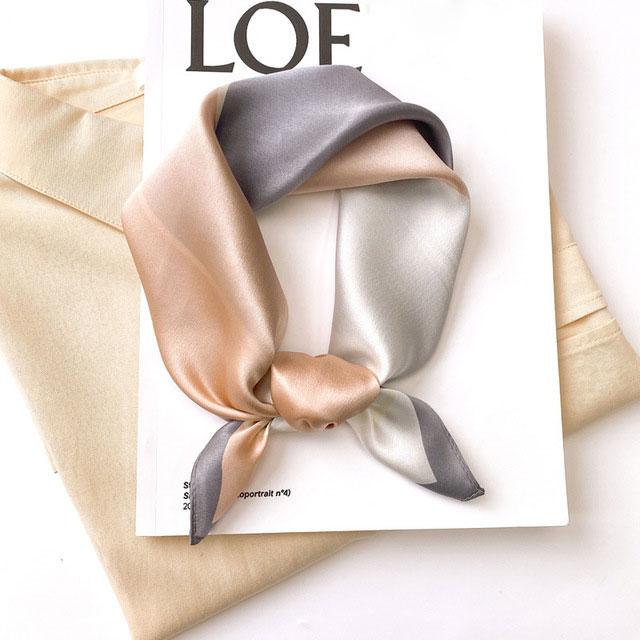 100% Pure Silk Floral Square Scarf Women Neck Hair Bandana