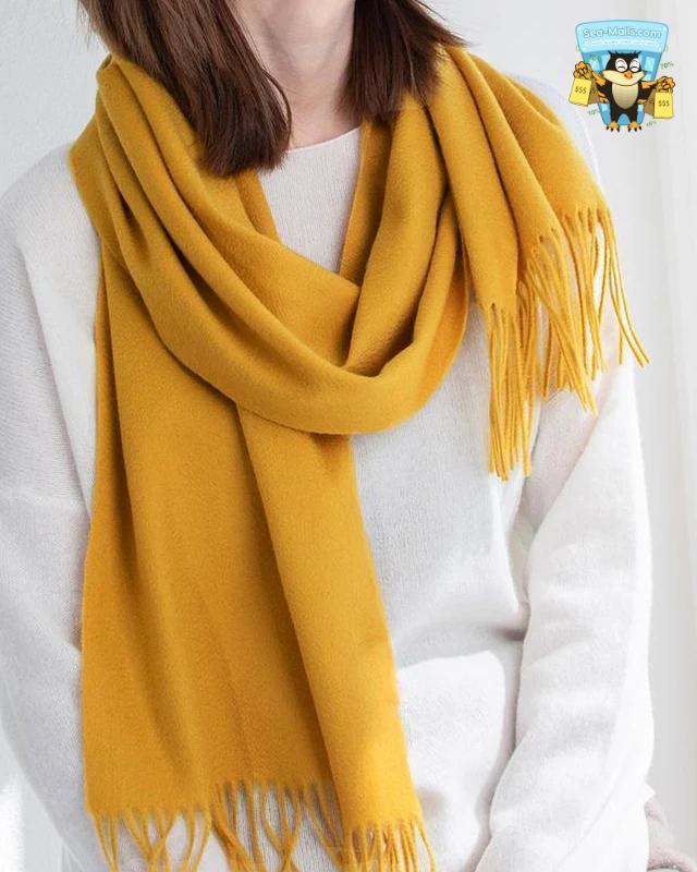 100% Wool Winter Scarf Soft Cashmere-Feel Shawl for Women
