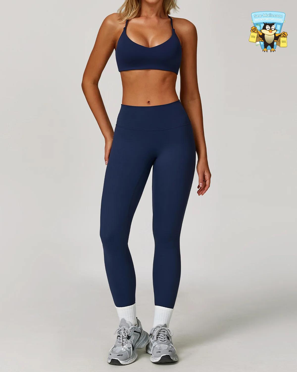 Women’s 2/3PCS Yoga Suit Set – Long Sleeve, Sports Bra & Leggings