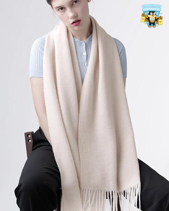 100% Wool Winter Scarf Soft Cashmere-Feel Shawl for Women