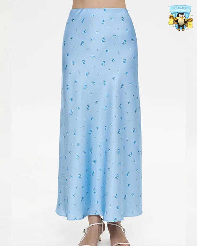 Summer Printed Maxi High Waist Patchwork Party Skirt