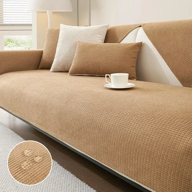 1PC Non-slip Polar Fleece Sofa Seat Cover Living Room Cat Anti-scratch Sofa Slipcover L Couch Towel 쇼파커버 Fundas Para Sillones