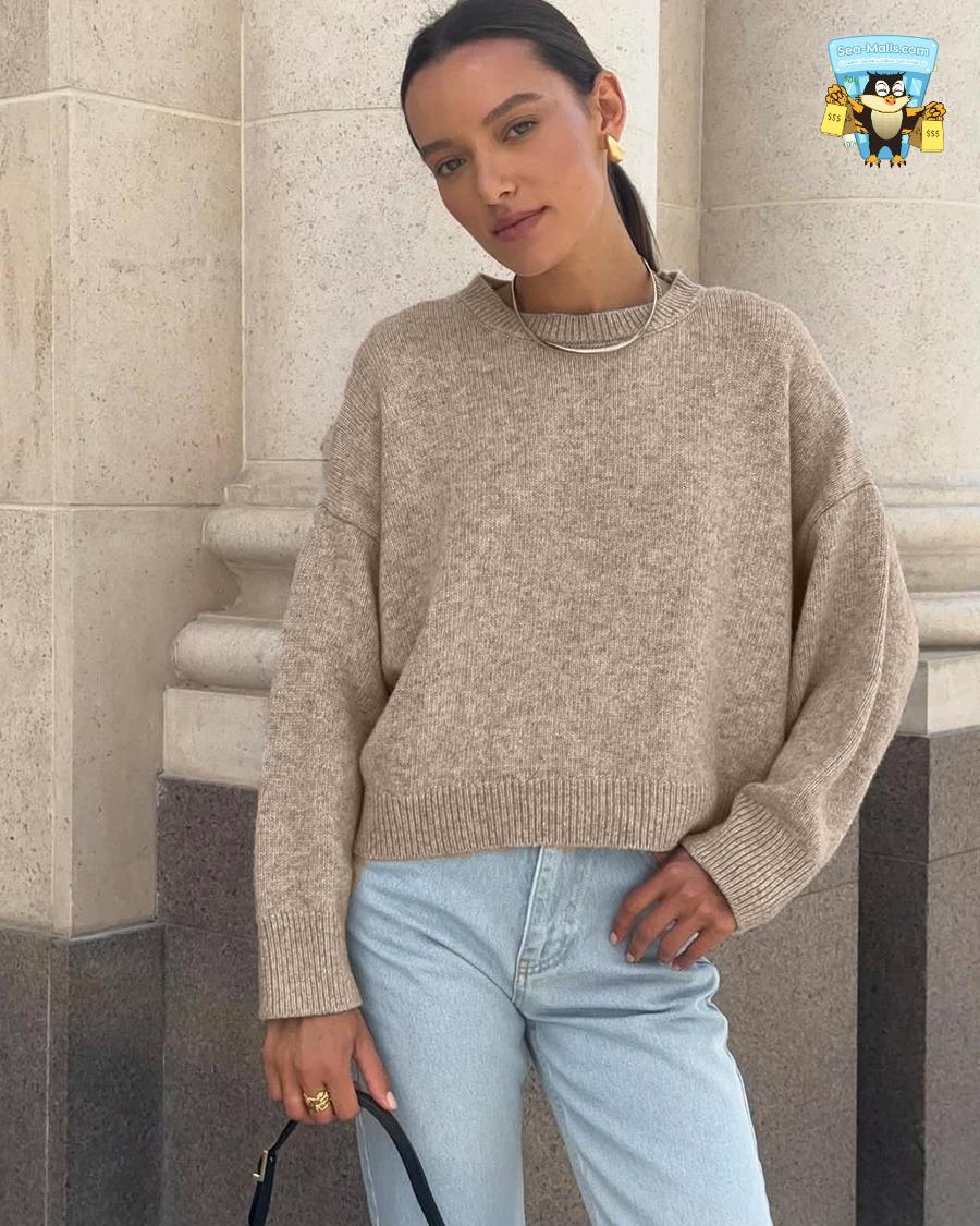 Basic O-Neck Women’s Sweater 2025 Oversized Knit Pullover Casual