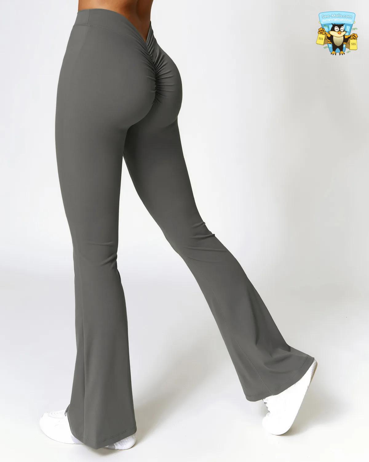 Women’s Flare Yoga Pants High Waist V-Shaped Hip Leggings