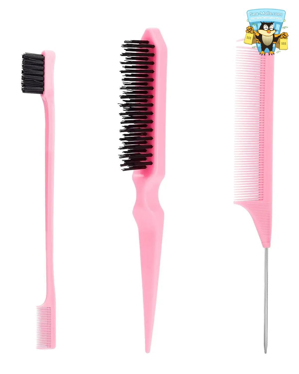 3Pcs Slick Back Hair Brush Set