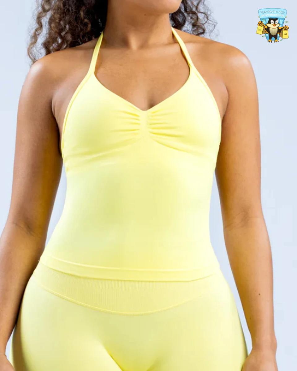 Longline Strappy Halterneck Yoga Top