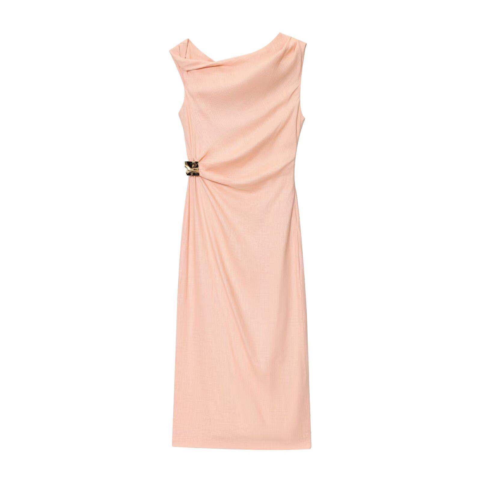 Women's Summer Sexy Asymmetrical Long Dress Sleeveless Slim Fit Holiday Style