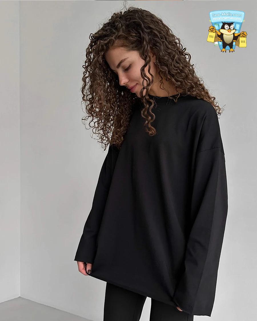 Oversized O-Neck T-Shirt Women 100% Cotton Casual Loose Fit