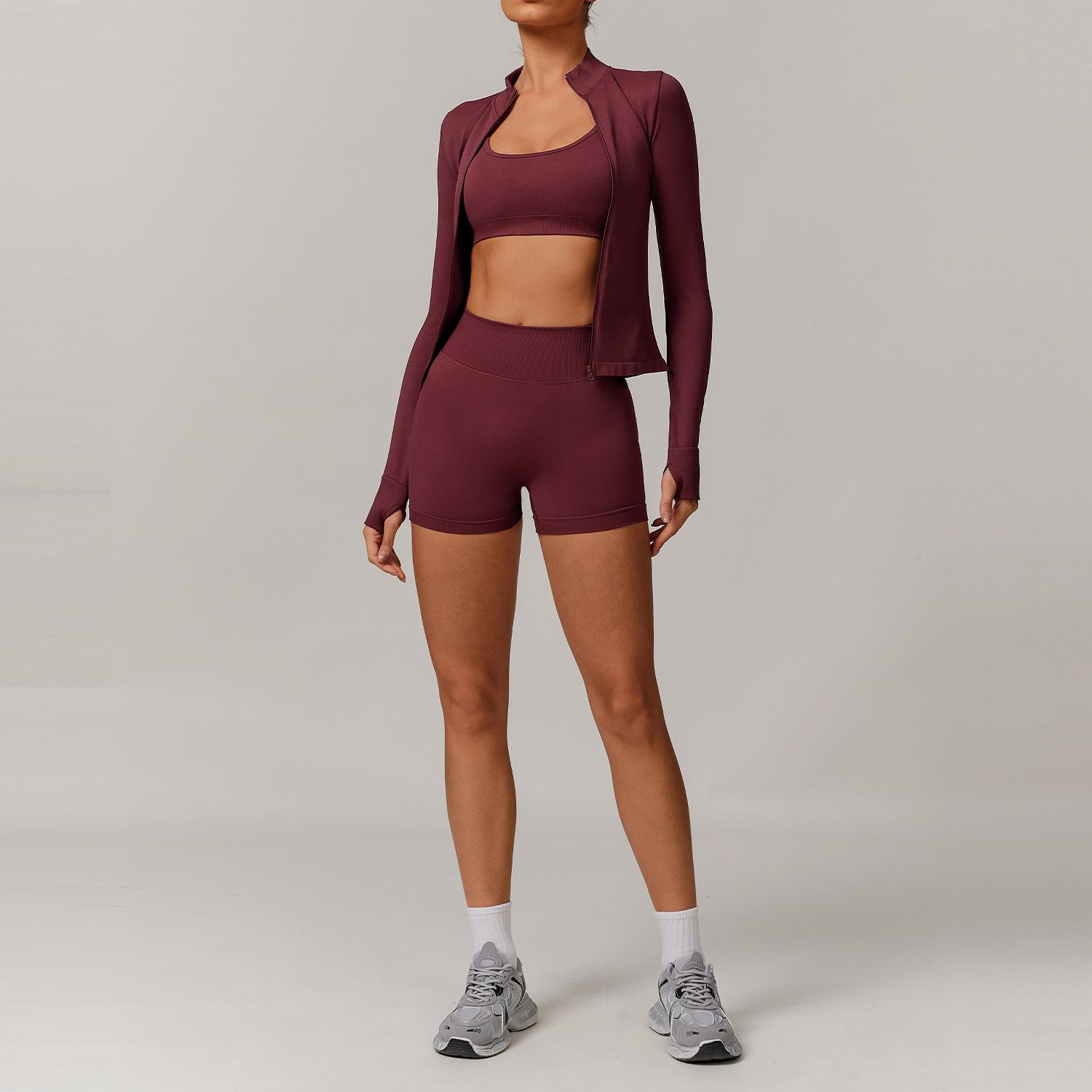 Seamless Yoga Set for Women 2/3PCS Sports Bra & Leggings Fitness Tracksuit