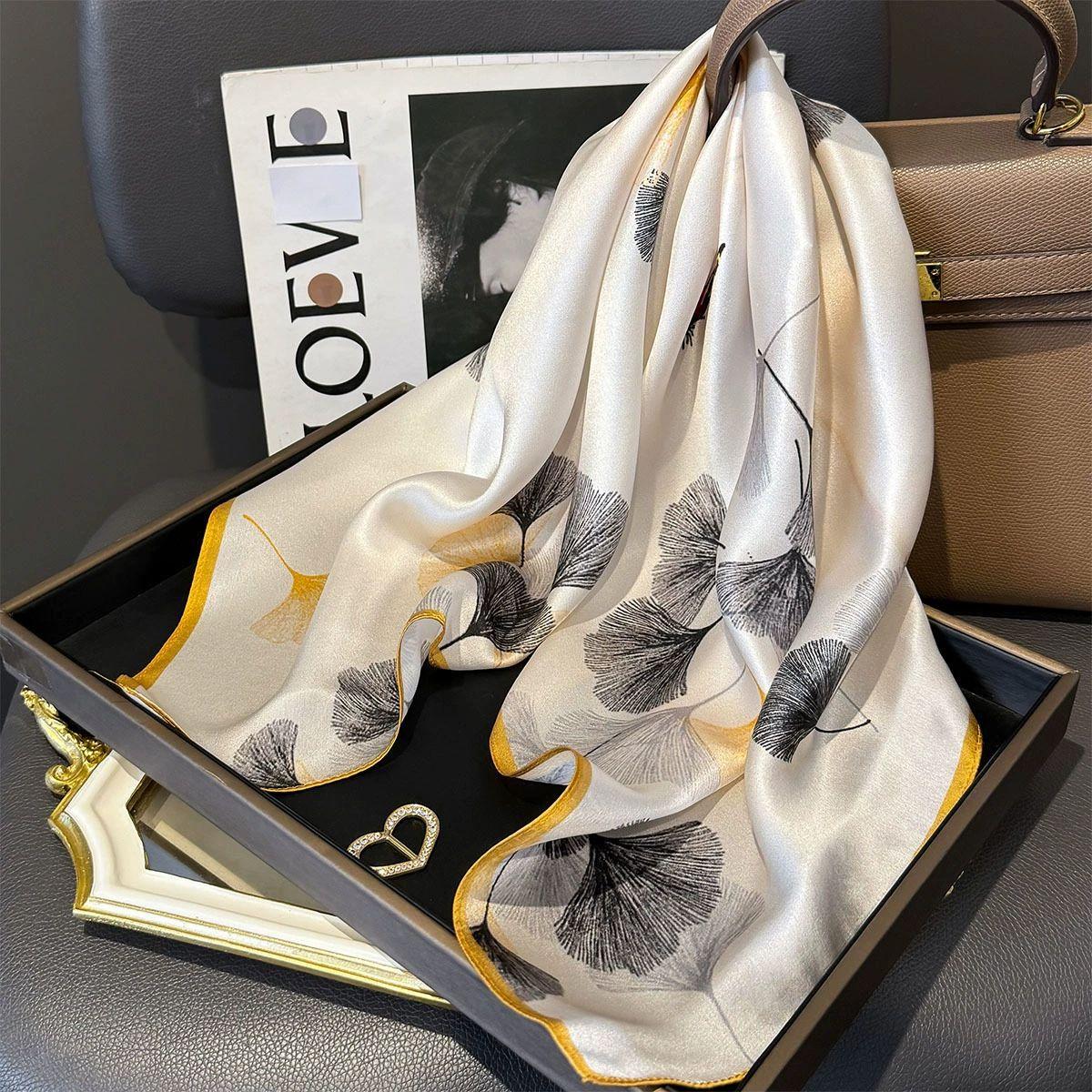 100% Mulberry Silk Square Scarf for Women