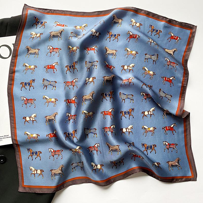 100% Pure Silk Floral Square Scarf Women Neck Hair Bandana