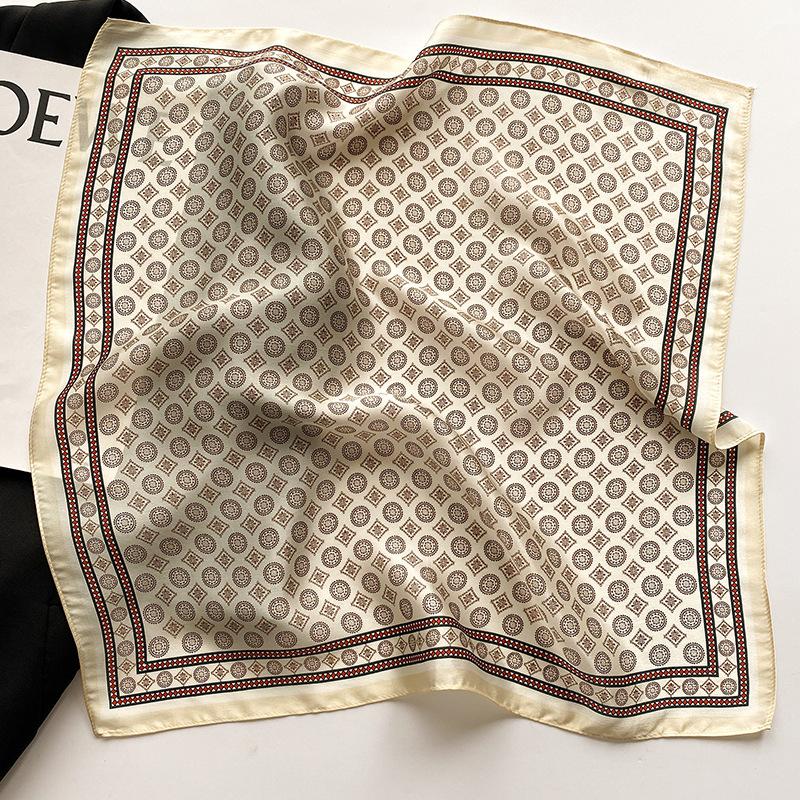 100% Pure Silk Floral Square Scarf Women Neck Hair Bandana