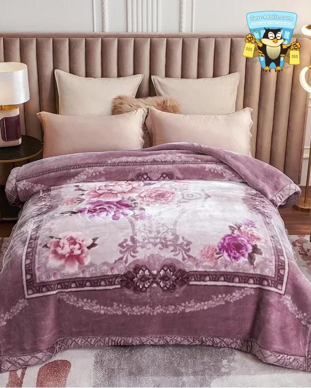 Warm Weighted Raschel Blanket Plush Comforter