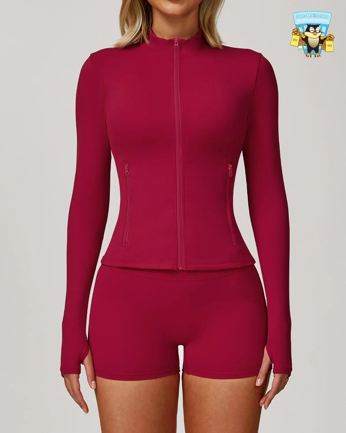 Women’s 2/3PCS Yoga Suit Set – Long Sleeve, Sports Bra & Leggings
