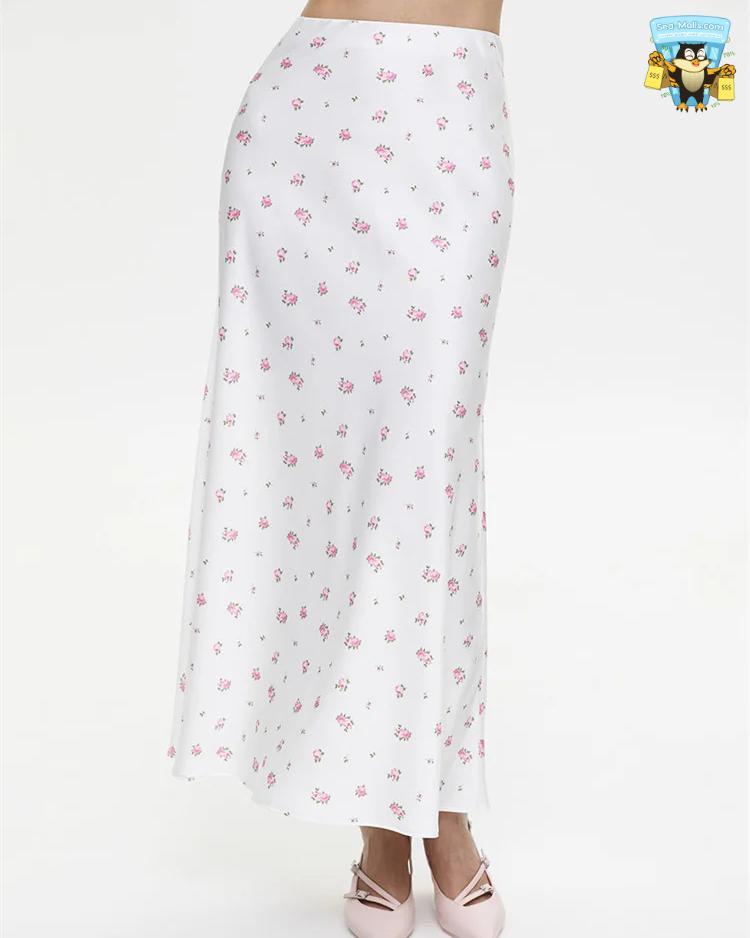 Summer Printed Maxi High Waist Patchwork Party Skirt