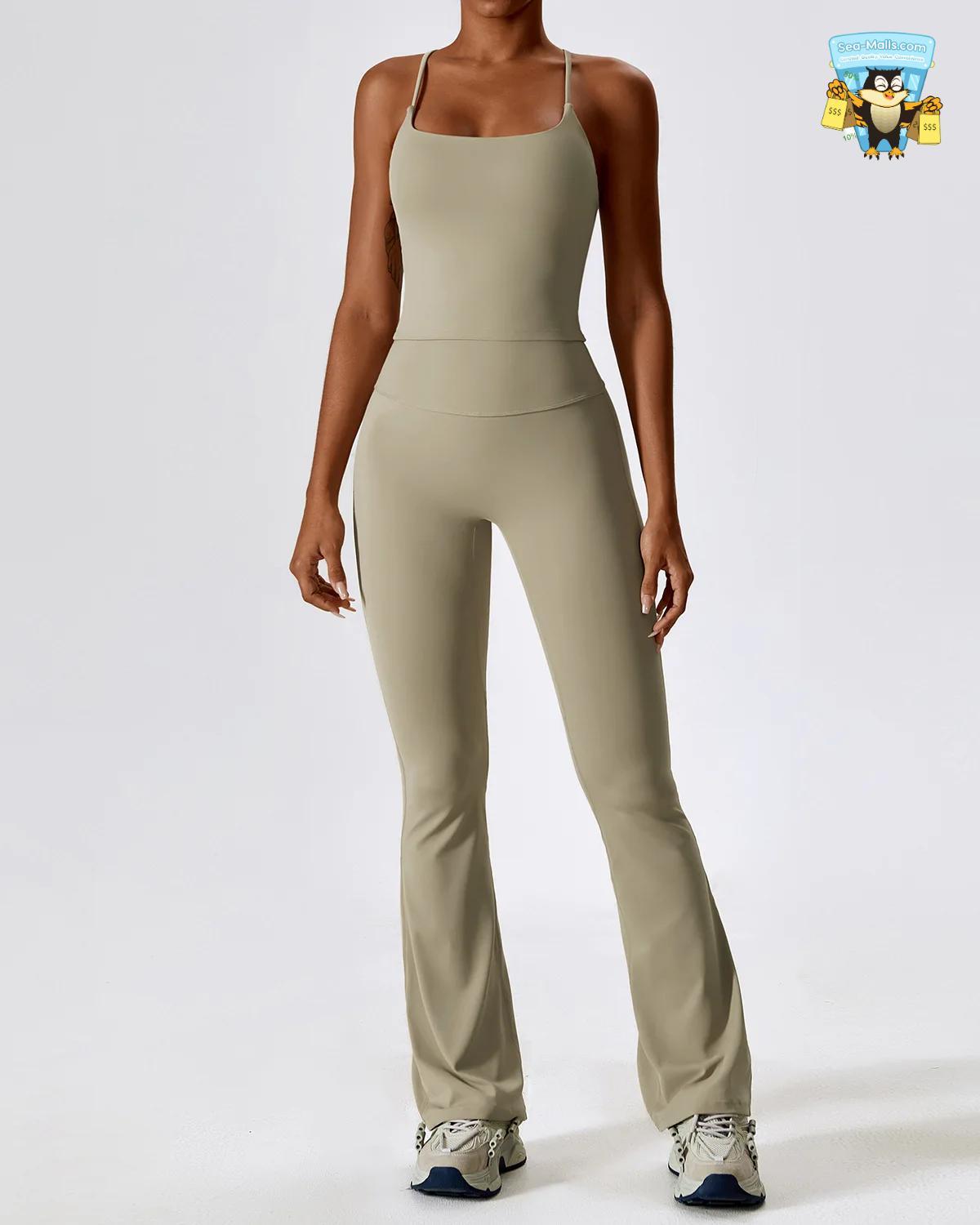 Yoga Set 2PCS Seamless Long Sleeve Crop Top & Leggings