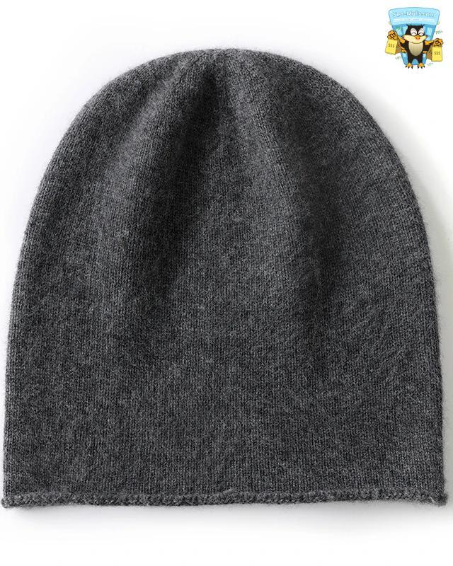 100% Cashmere Knitted Beanie Hat – Unisex Winter Warmth Style