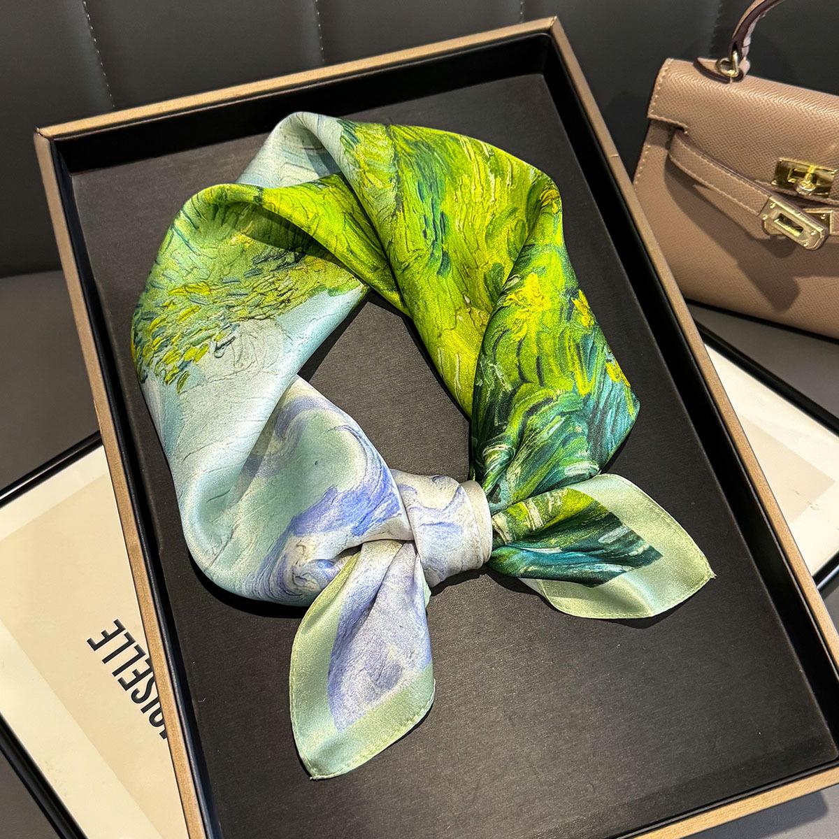 100% Mulberry Silk Square Scarf for Women