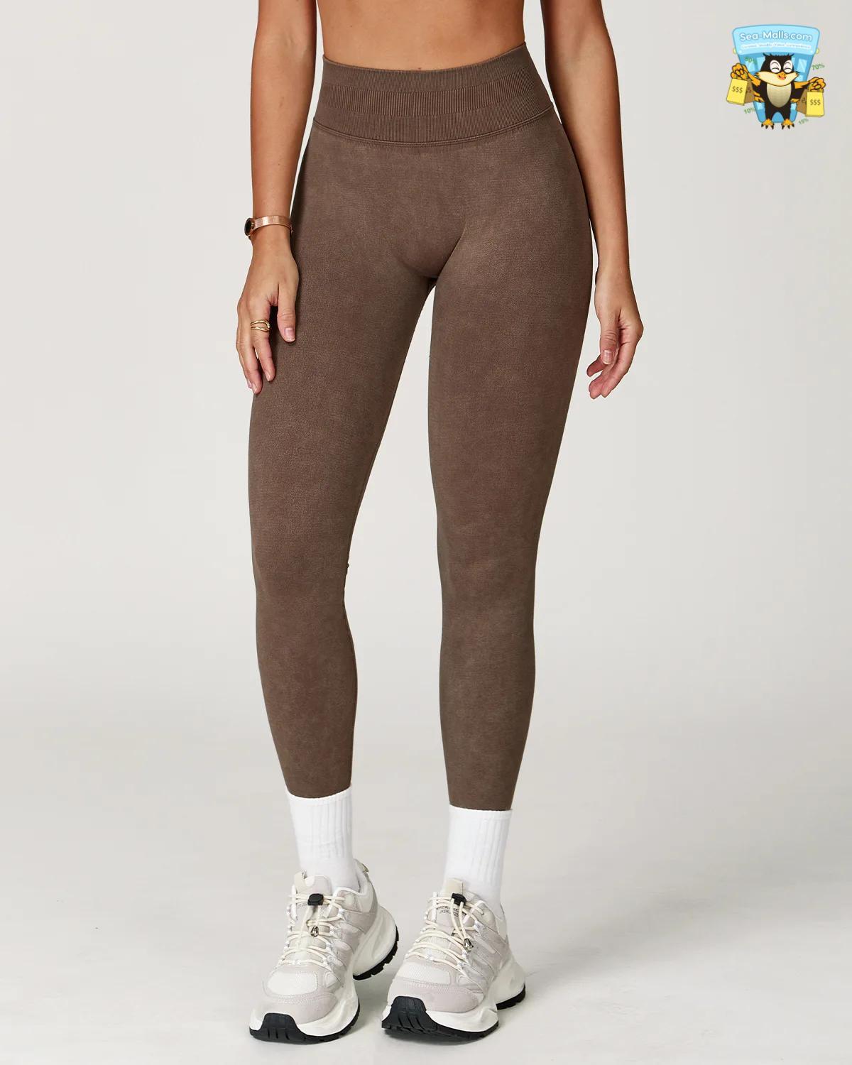 Seamless High-Waist Yoga Leggings – Ribbed Impact Tights for Gym & Fitness