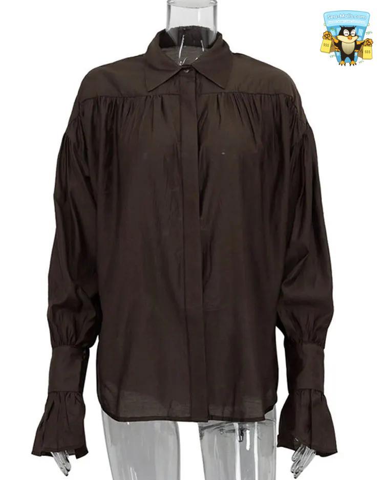 Casual Loose See-Through Autumn Long Sleeve Blouse