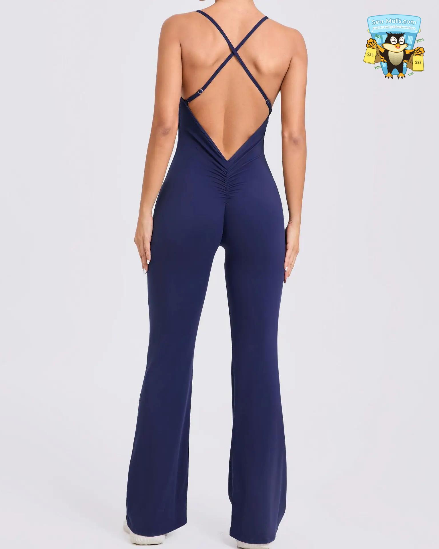 Women’s V-Back One-Piece Yoga Jumpsuit